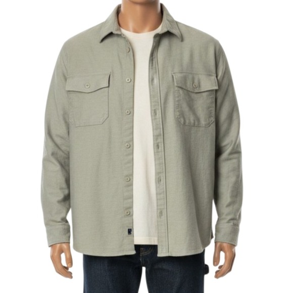 Duluth Pack Other - Duluth Trading Officers Slub Sateen Shirt Jac Mens 2XL Khaki Gray Work Layer